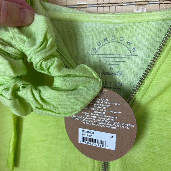NWT Lime Green Splendid Crop Hoodie - Picture 3 of 10